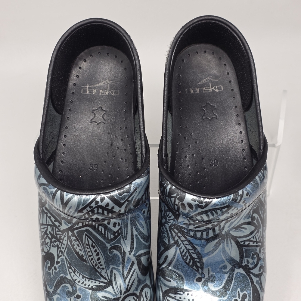 Dansko Womens Professional Floral Patent Clog Size 39 EU 8.5-9 US Pre-owned - Picture 9 of 15